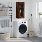 vidaXL Armoire murale chêne fumé 34 5x34x90 cm