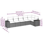 vidaXL Salon de jardin 6 Pièces avec coussins gris résine tressée