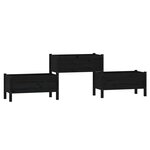vidaXL Jardinière Noir 245 5x44x75 cm Bois massif de pin