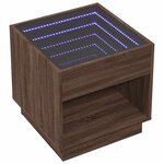 vidaXL Table basse avec LED infini chêne marron 50x50x50 cm