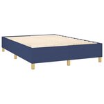 vidaXL Sommier à lattes de lit et matelas et LED Bleu 140x190 cm Tissu