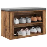vidaXL Rack à chaussures Bois ancien 75 x 35 x 45 cm Bois d'ingénierie