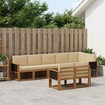 vidaXL Ensemble de canapés d'extérieur 8 pc Naturel et Beige Polyester