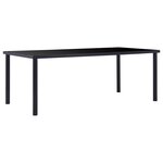 vidaXL Table à manger Noir 200x100x75 cm Verre trempé