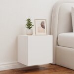 vidaXL Meuble TV mural avec lumières LED blanc 40 5x35x40 cm