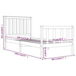 vidaXL Cadre de lit sans matelas blanc bois massif