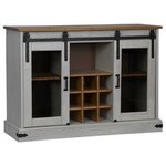 vidaXL Buffet HALDEN 2 portes coulissantes blanc 112x40x80 cm