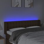 vidaXL Tête de lit à LED Marron foncé 147x16x78/88 cm Tissu