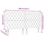 vidaXL Tête de lit capitonnée noire avec boutons en cristal - 200 cm en velours