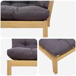vidaXL Unité de canapé d'angle Acacia Clair et Gris Foncé