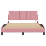 vidaXL Cadre de lit avec lumières LED rose 140x200 cm velours