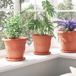 vidaXL Pot à fleurs rond 6 Pièces Rouge brique Ø 26 x 21 5 cm Plastique