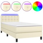 vidaXL Sommier à lattes de lit avec matelas et LED Crème 80x200 cm