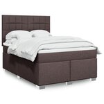 vidaXL Sommier à lattes de lit avec matelas Marron foncé 140x190 cm
