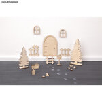 Maison de Lutin en bois Ambiance Noël 26 pièces