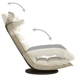 vidaXL Chaise de sol pivotante Crème Velours