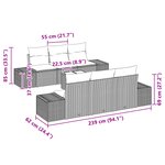 vidaXL Canapé de jardin 7 pièces avec coussins marron poly rattan