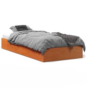 vidaXL Cadre de lit sans matelas cire marron 90x190 cm bois pin massif