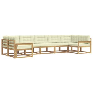 vidaXL Ensemble de canapés d'extérieur 7 pc Blanc et crème