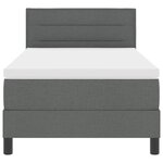 vidaXL Lit à ressorts avec tête de lit Gris foncé 80 x 200 cm tissu