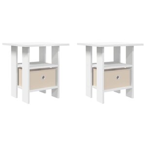 vidaXL Table de chevet 2 Pièces Blanc 41 x 40 x 45 cm Bois d'ingénierie