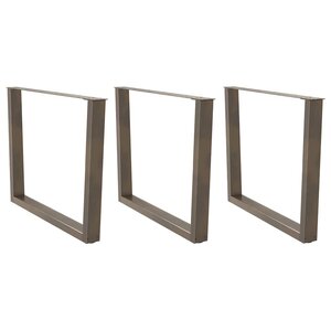 vidaXL Pieds de table à manger en forme de V  3 pièces  acier naturel  100 x (72-73 3) cm