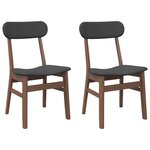 vidaXL Chaises à manger coussins 2 Pièces marron bois massif caoutchouc