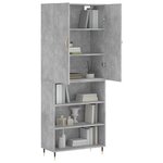 vidaXL Buffet haut Gris béton 69 5x34x180 cm Bois d'ingénierie