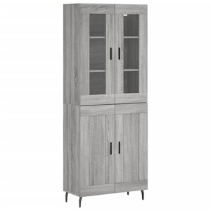 vidaXL Buffet haut Sonoma gris 69 5x34x180 cm Bois d'ingénierie