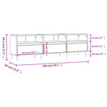 vidaXL Meuble TV chêne fumé 150x30x44 5 cm bois d'ingénierie