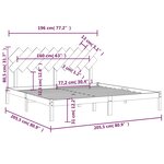 vidaXL Cadre de lit sans matelas noir 200x200 cm bois massif