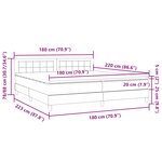vidaXL Sommier à lattes de lit et matelas gris foncé 180x220cm velours