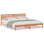 vidaXL Cadre de lit Marron cire 180 x 210 cm Bois massif en pin