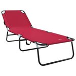 vidaXL Chaise longue pliante 2 Pièces Rouge 188 x 57 x 86 5 cm Polyester