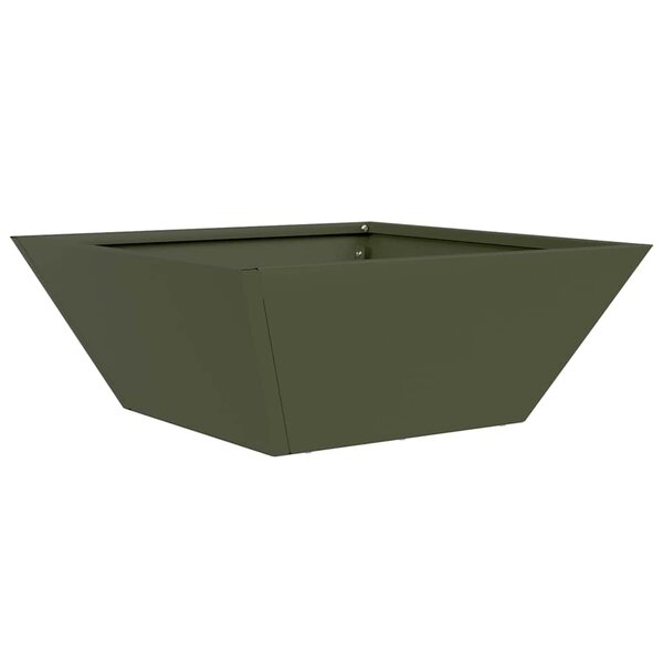 vidaXL Pot de jardin en forme de bol Vert olive 40 x 40 x 15 cm Acier