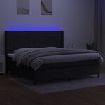 vidaXL Sommier à lattes de lit et matelas et LED Noir 200x200 cm Tissu