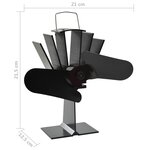 vidaXL Ventilateur de poêle alimenté par chaleur 2 pales Noir