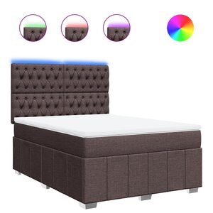 vidaXL Sommier à lattes de lit avec matelas Marron foncé 140x190 cm