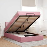 vidaXL Lit ottoman avec matelas rose 120x190 cm velours