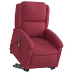 vidaXL Fauteuil inclinable de massage électrique rouge bordeaux