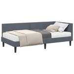vidaXL Cadre de lit d'angle avec matelas Autre 2 Pièces Gris Velours