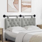 vidaXL Tête de lit suspendue Avec lumière LED Gris nuage Tissu