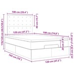 VidaXL Cadre de lit ottoman avec matelas marron foncé 120x190 cm tissu