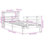 vidaXL Cadre de lit avec tête de lit sans matelas cire marron 90x190cm
