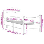 vidaXL Cadre de lit sans matelas blanc 100x200 cm bois de pin massif