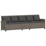 vidaXL Canapé de jardin avec coussins Gris Résine tressée