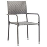 vidaXL Ensemble à manger de jardin 3Pièces Résine tressée Anthracite gris