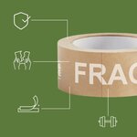 Rubans adhésifs kraft fragile  50 m avec dévidoir