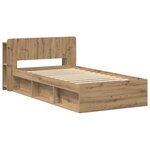 vidaXL Cadre de lit avec rangement Chêne artisanal 75 x 190 cm