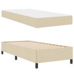 vidaXL Lit à ressorts Crème  Noir 100 x 200 cm Tissu  Bois Engineered